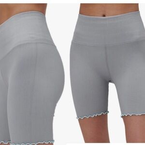 Spiritual Gangster Pink Ruffle High-Waisted Bike Shorts